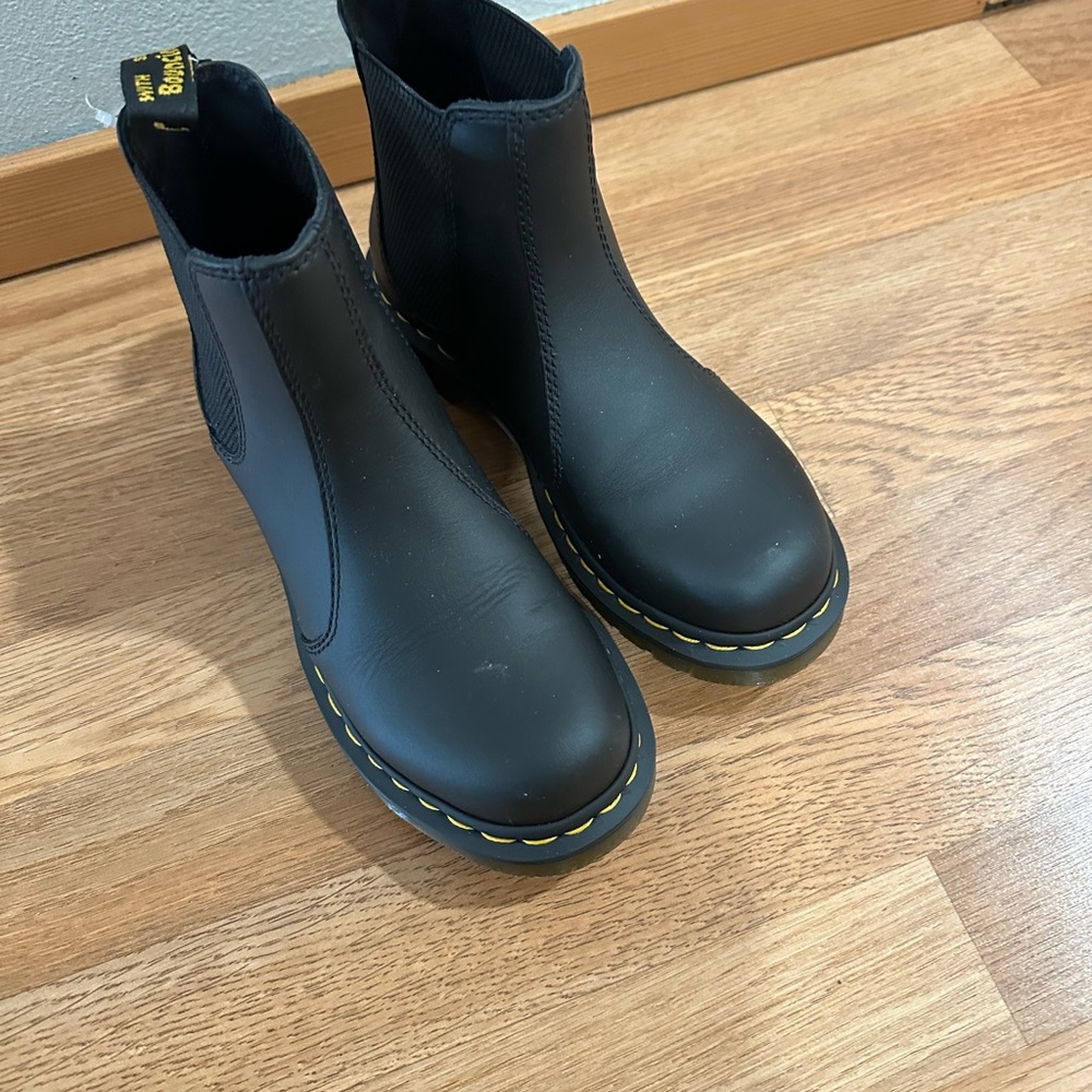 Dr. Martens Black Boots with Yellow Accents